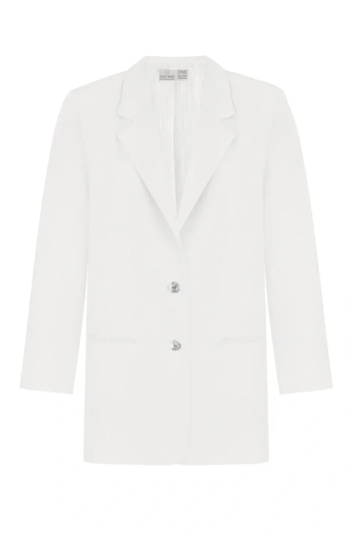 oversized tencel blazer - milk