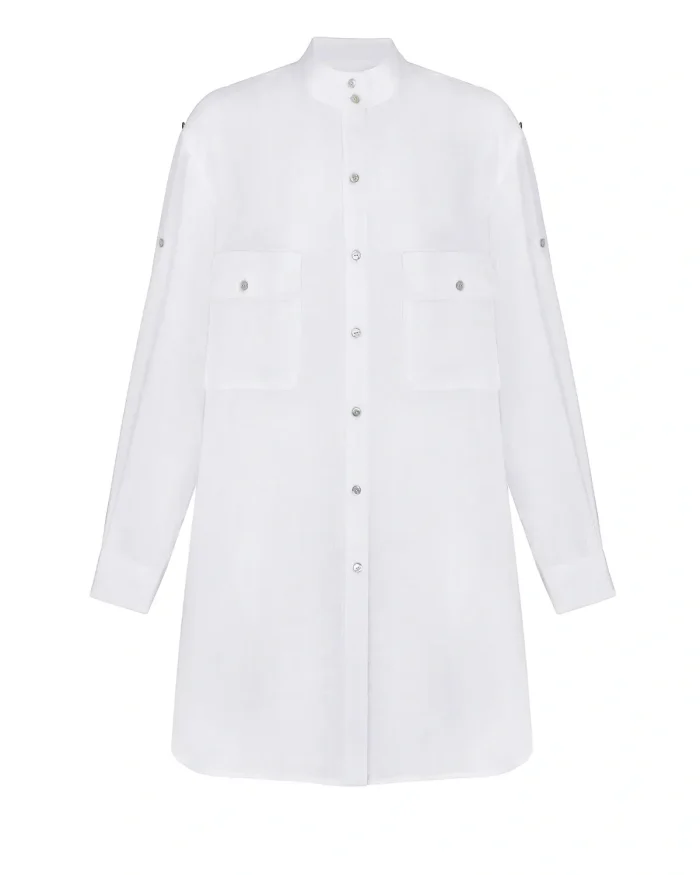 oversized linen shirt - white