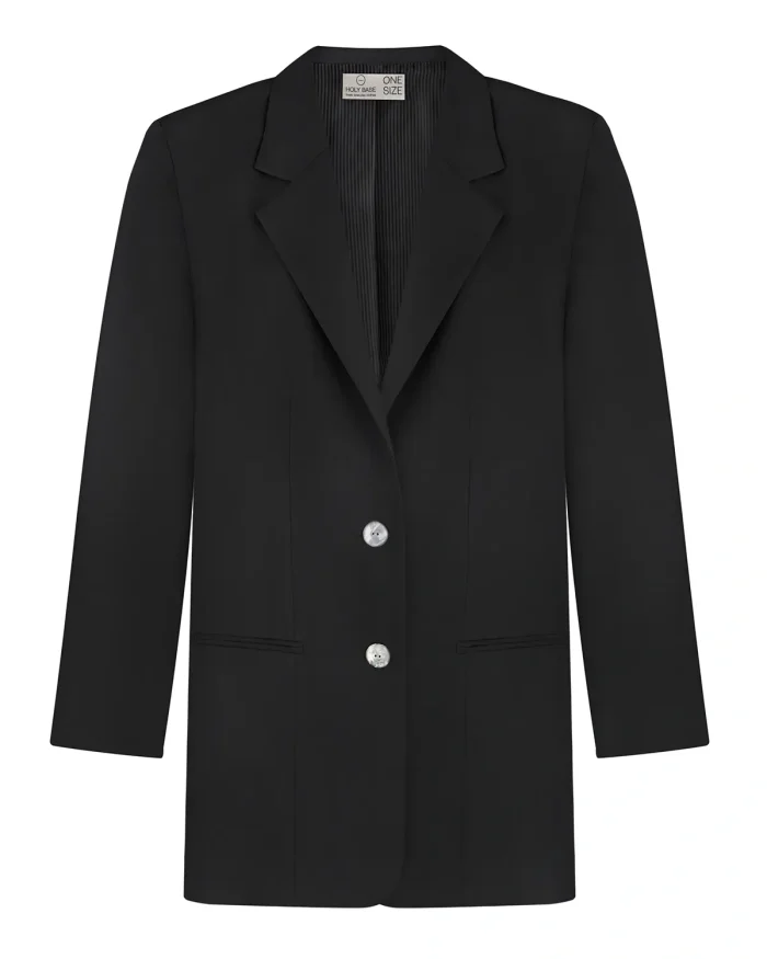 oversized tencel blazer - black
