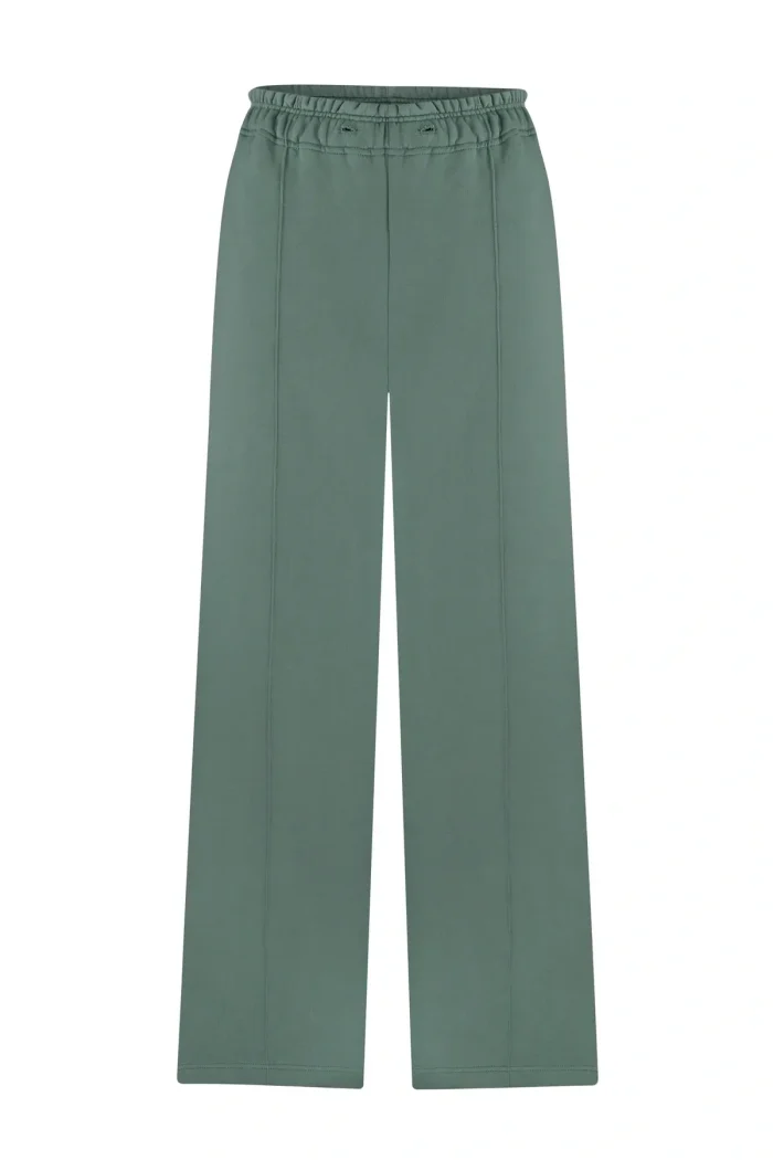 wide-leg jersey trousers - mint