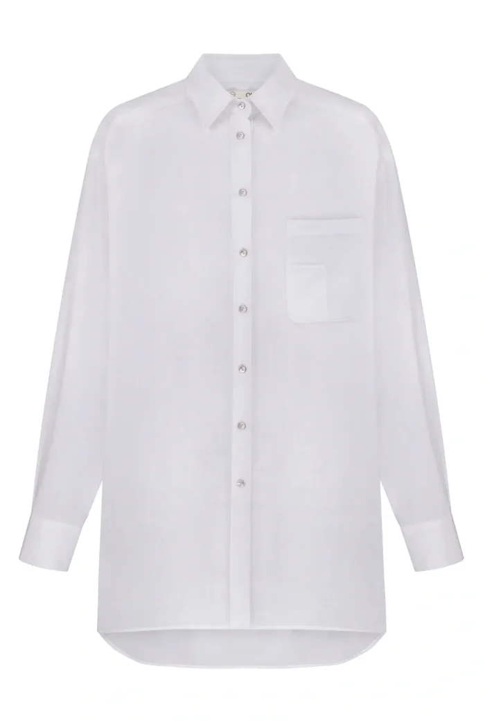 ovresized cotton shirt - white